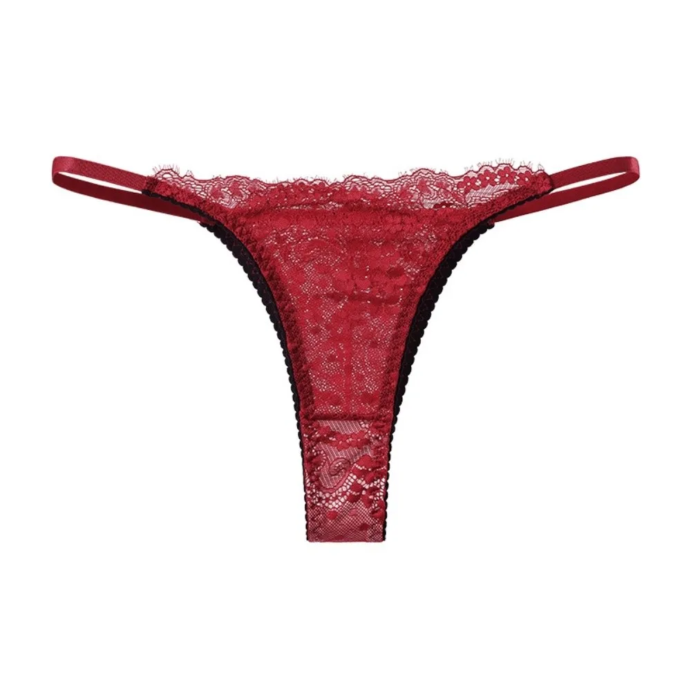 Fashion Transparent Lace Mesh Thong Thin Lingerie T-Back Panties Floral Low Waist Flower Briefs Gifts