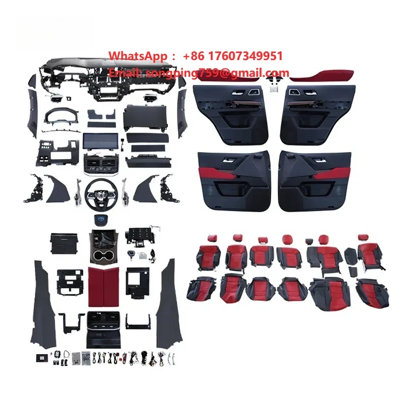 YBJ 2008-2024 for Toyota Land Cruiser Interior Upgrade Kit LC300 Car Accessories Modified Wine Red LC200 2022-2024 Model