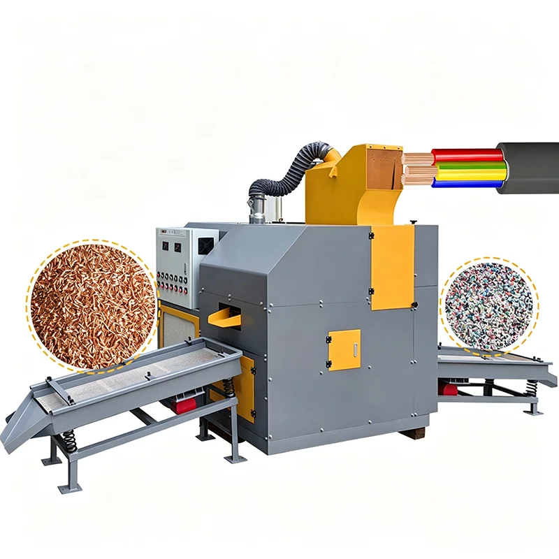 Automatic Copper Plastic Separator Machine Dry Cable Granulator Scrap Copper Wire Recycling Granulator