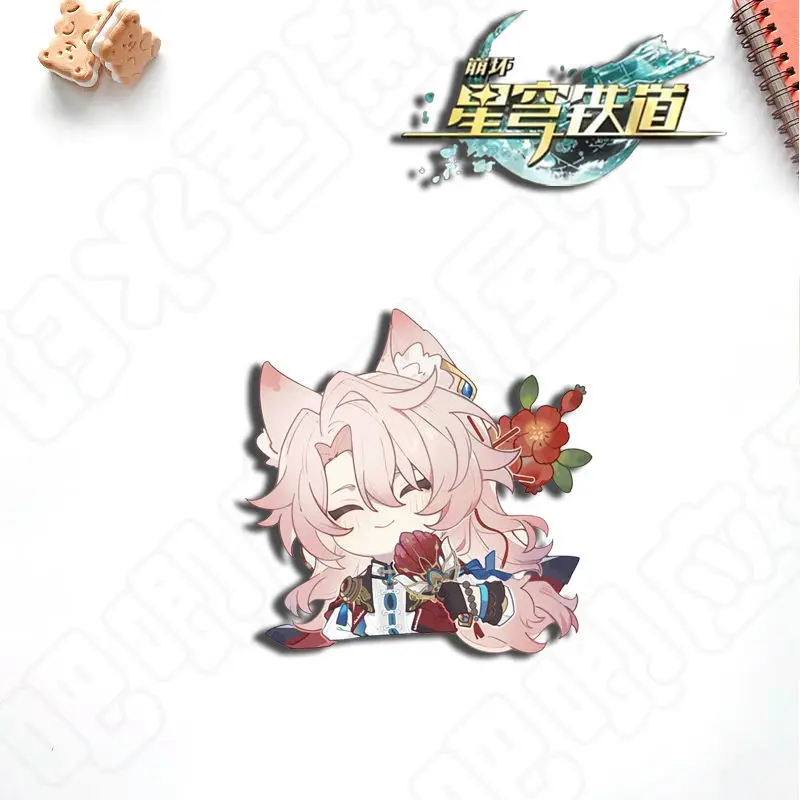 2PCS Honkai: Star Rail Anime Jiaoqiu Brooch for Backpack Cosplay Badge Accessories Clothes Decoration Gift