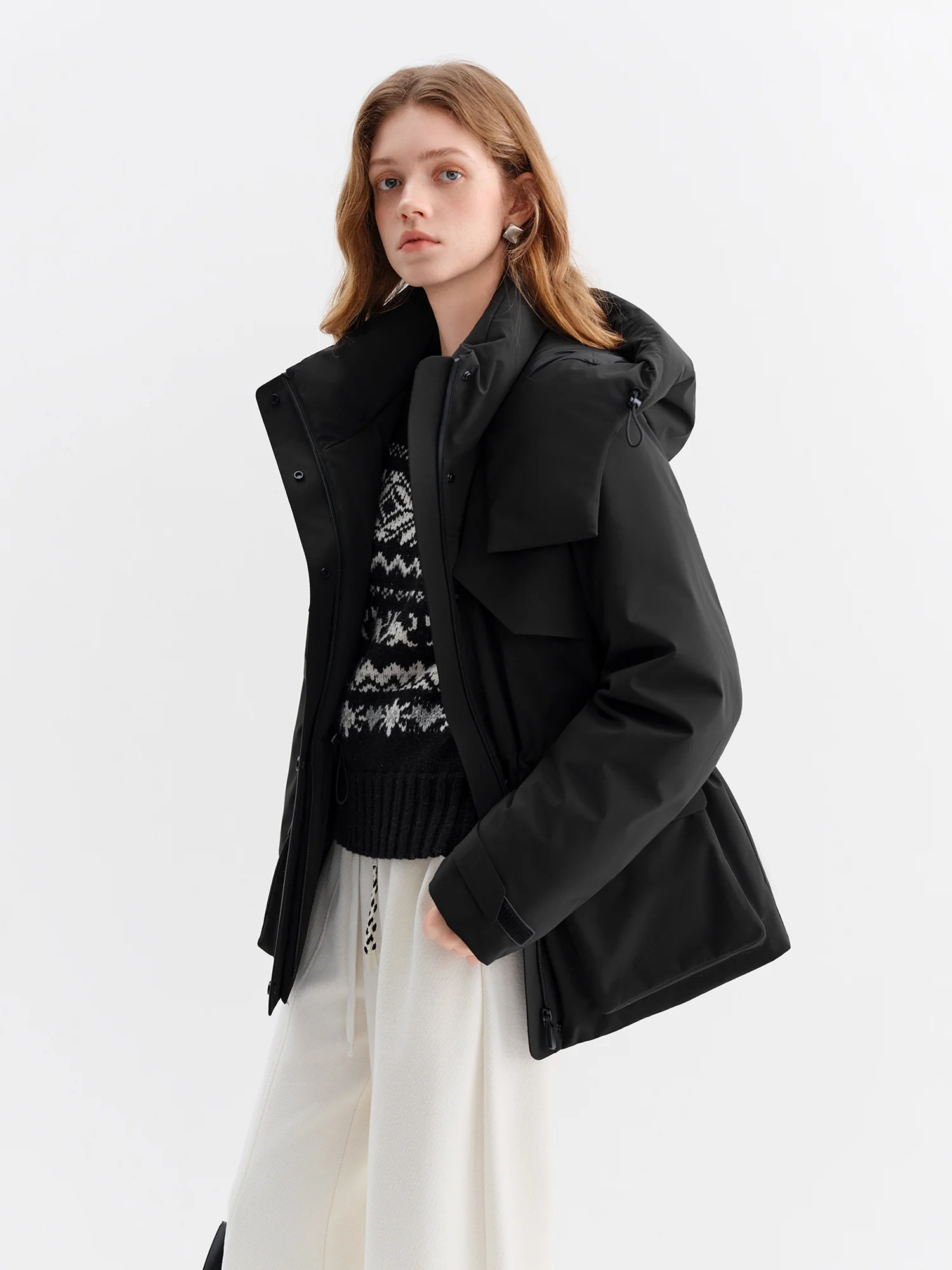 FSLE 2025 Winter Dames Gordel Taille Opstaande Kraag Pufferjas Techwear Jas Thermische Isolatie Waterdicht Licht Outdoor Parka