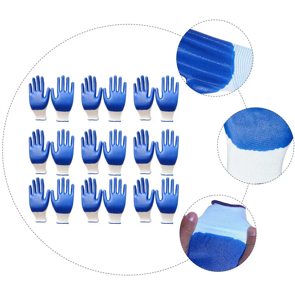 

12Pairs Wear-Resistant Gardening Gloves Labor Protective Gloves Breathable Anti-Slip Garden Work Hand Protective