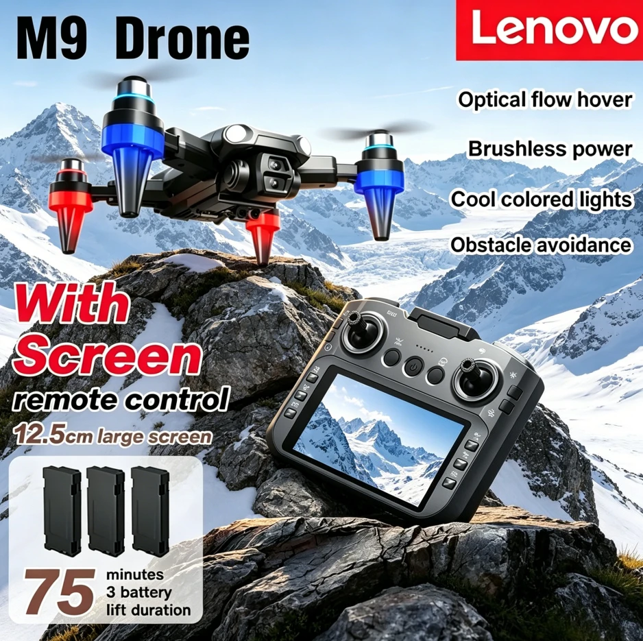 

Lenovo M9 Drone 4K Professional 5G GPS HD Dual Camera Photography Brushless Foldable Quadcopter Motor Hovering RC Drones Toy