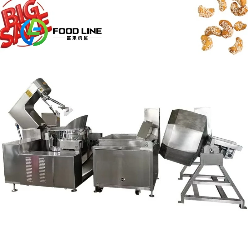 Customized Automatic Nut Caramelizing Coating Production Line Commercial Peanut Almond Sugar Coating Processing Equipment