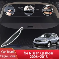 For Nissan Qashqai J10 Dualis 2006~2013 2012 2010 2008 Accessories Trunk Cargo Cover Retractable Luggage Storage Partition Tray