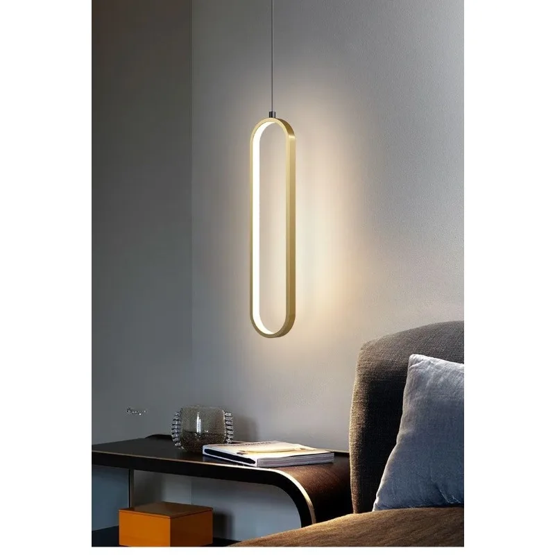 

Современный минималистичный прикроватный подвесной светильник, креативный длинный линейный светильник, роскошная настенная лампа для спальни, домашний декор, светодиодный светильник