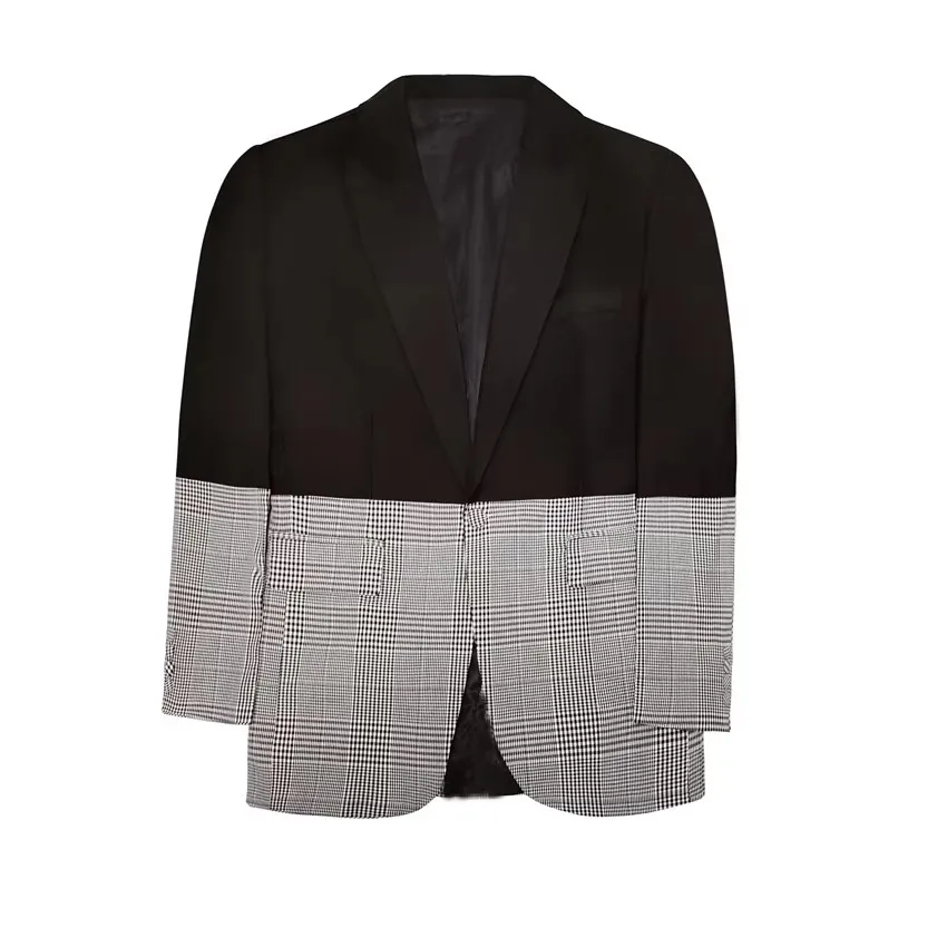 

Auriparus flaviceps Glen клетчатый костюм для ужина, новый свадебный костюм, мужской костюм цвета заклинания, контрастный костюм жениха (куртка + брюки)