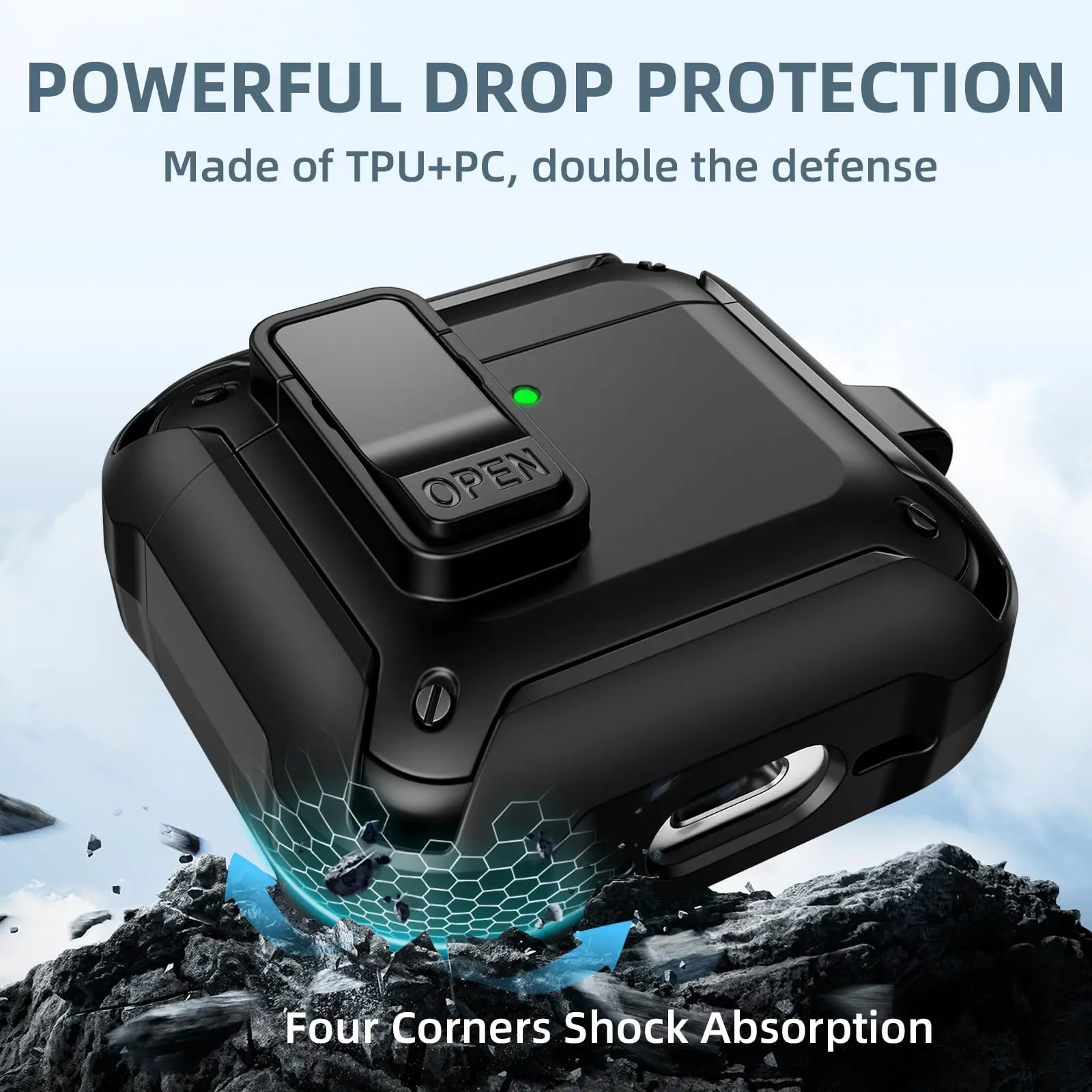 New 2025 For Airpods 4 Case Security Lock Shockproof Protective Cover with Cleaning Kit Luxury Earphone Case For Airpods 4 Funda