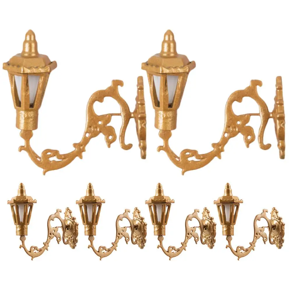 

6 Pcs Dollhouse Wall Light Retro Decor Simulation Lamp Mini Model Miniature Sand Table Abs Village