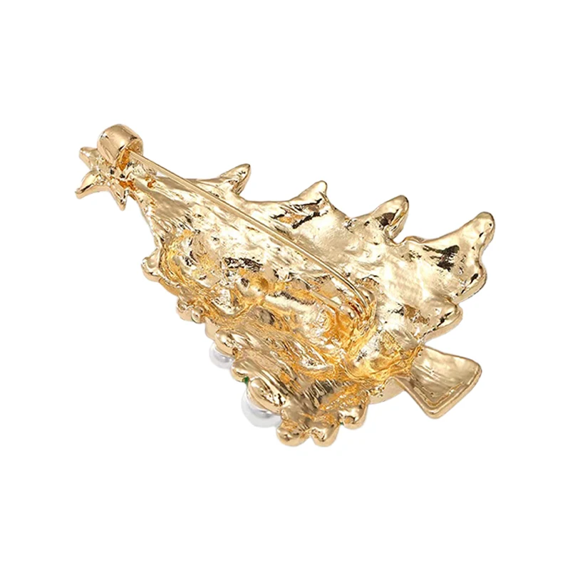 Wuli&baby Schöne Schneemann-Weihnachtsbaum-Broschen für Damen, Unisex, Strass-Emaille-Kiefer-Brosche, Neujahrspflanzen-Pin, Geschenke – Detail 6