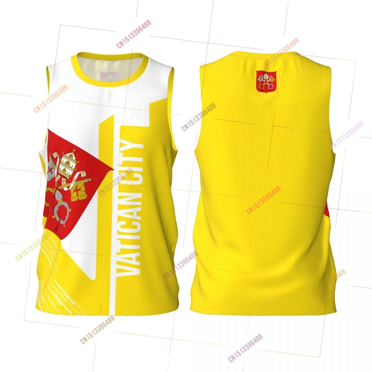 2027 Vatican City 3D Flag Sports T-shirts Men Clothing Breathable For Basketball Running Fitness T shirt