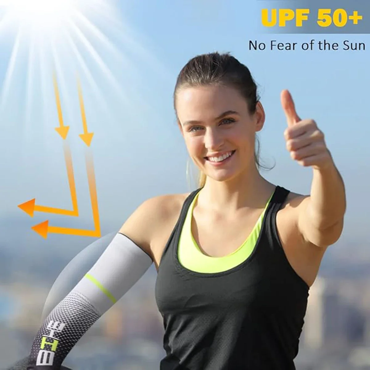 

UV Protection Ice Silk Arm Sleeves for Men Women Summer Outdoor Sports Cooling Anti-Slip Sunscreen Sleeve for Cycling
