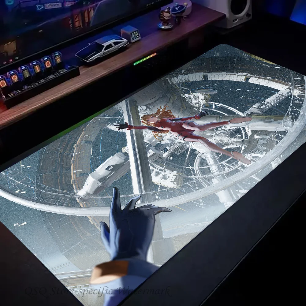 E-EVA Soryu Asuka Langley Mousepad Mouse Mat Desk Mat With Pad Gaming Accessories Prime Gaming XXL Keyboard Pad Padding Mat