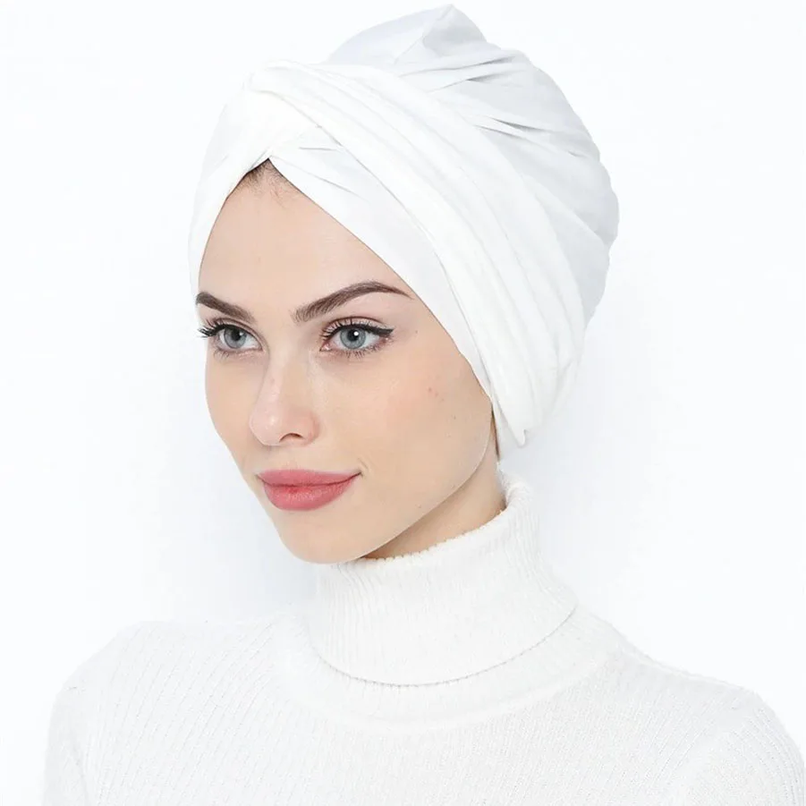 Plain Muslim Hijabs Women Solid Hijab Islamic Muslim Hijab Instant Turban