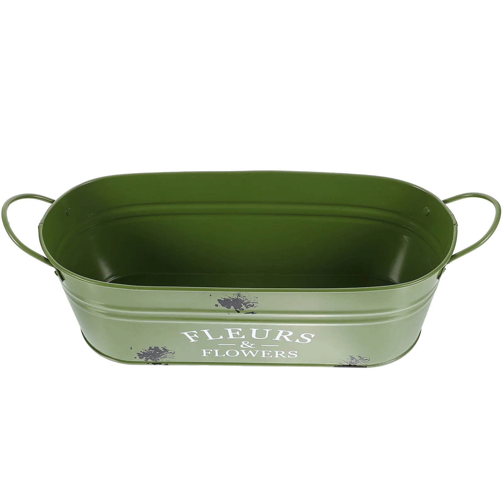 Plant Retro Tin Flower Pot Office Galvanized Raised Garden Bed Iron Flowerpot Vintage