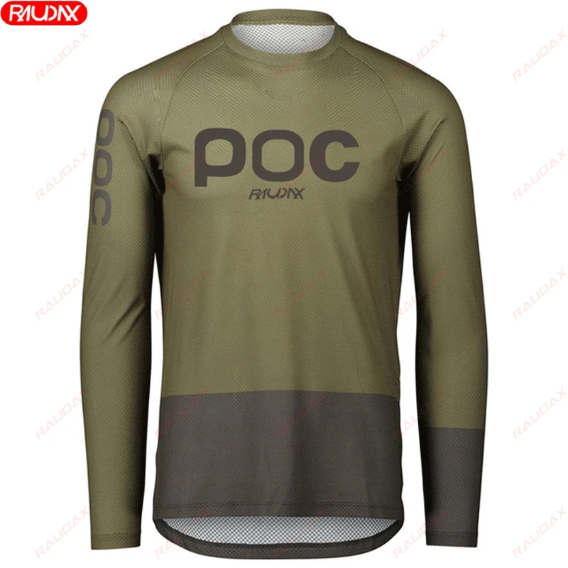 RAUDAX POC New MTB Downhill Cycling Shirt Off Road Motorcycle Breathable Long Sleeve Mountain Bike Preshrunk Water Riding Shirt