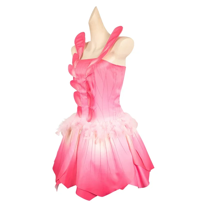 Elina Cosplay Fantasia Pink Dress Cartoon Barbei Disguise Adult Women Roleplay Female Fantasy Halloween Carnival Party Clothes