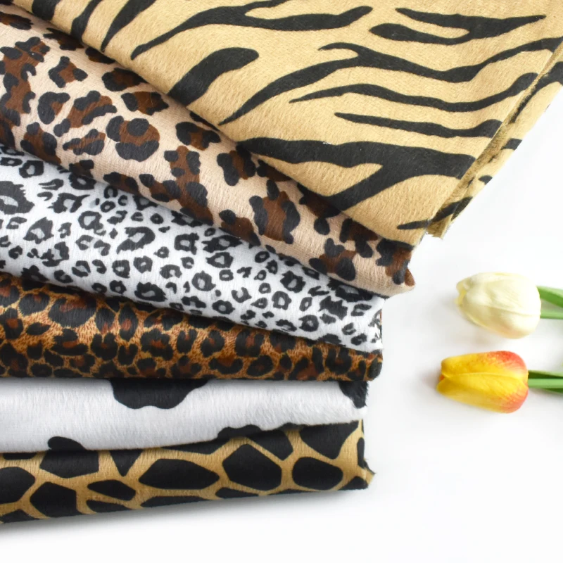 

45/90/135/180*145cm 0.4mm Thick Short-hair Plush Fabric Tiger Leopard Jacquard Coth Sofa Decoration Fabrics DIY Sewing Material
