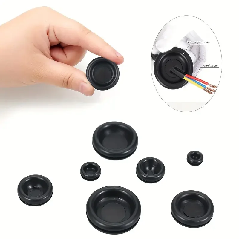 125pcs Rubber Grommet Assortment 7-25mm Firewall Hole Electrical Wire Grommet Gasket Kit For Cable Wire O Ring
