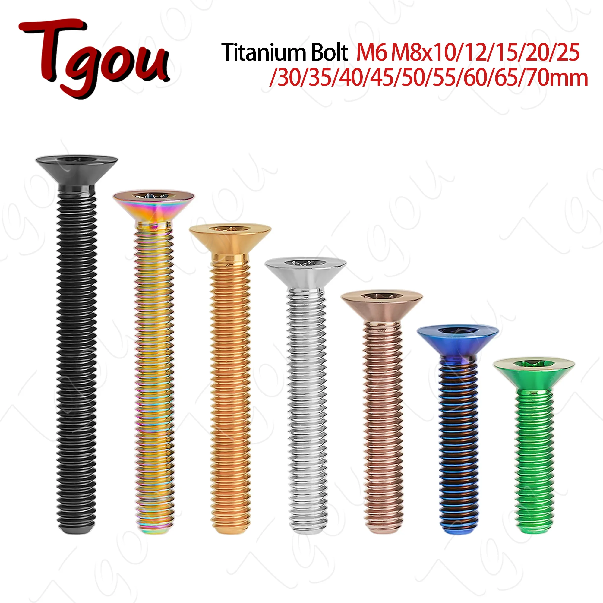 Tgou Titanium Bolt M6 M8x10/12/15/20/25/30/35/40/45/50/55/60/65/70mm Countersunk Head Torx  With Marking for Motorcycles