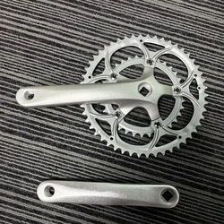 BCD110mm Matte Silver/Black Crankset Road Bicycle Aluminum Alloy 50-34 Teeth 8 Speed 9 Speed Square Hole Racing Road 170mm Crank