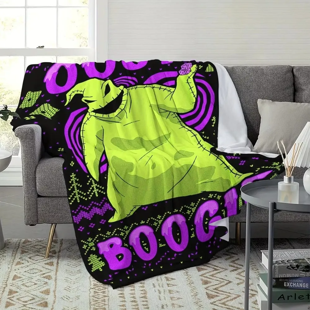 Dancing Monster Retro Anime Flannel Blanket - Stain-Resistant Multi-Purpose Knitted Bedding with Digital Print All Seasons