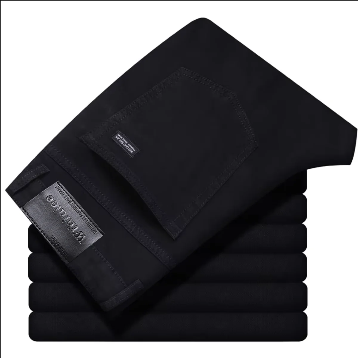 Wthinlee New Business Men's Jeans Casual Straight Stretch Fashion Classic Blue Black Work Pant Denim Trousers Male Clothing - Image 3