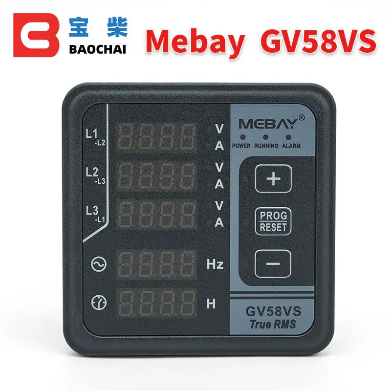For Mebay GV58VS digital display electric parameter multi-function meter, three-phase generator voltage and current detection in