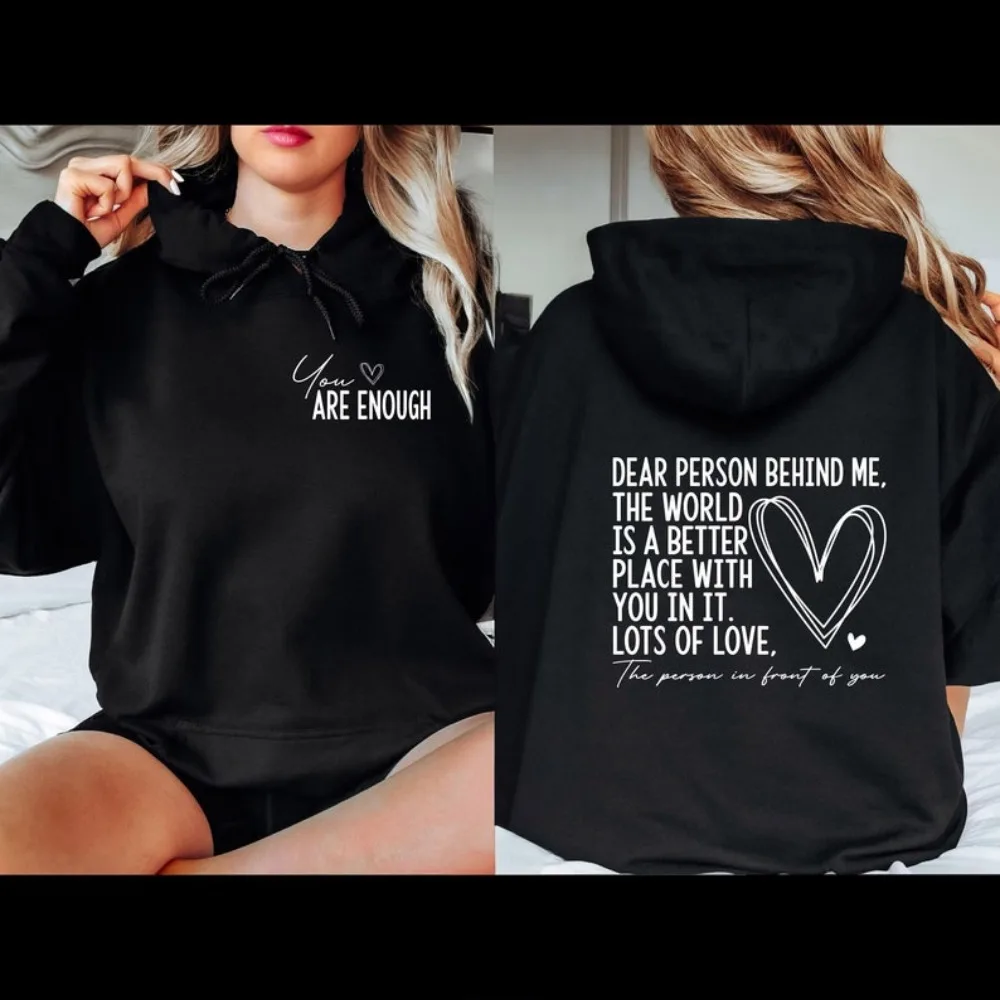 

Толстовки Dear Person Behind Me Be Kind, уличная одежда, позитивная одежда унисекс для психического здоровья, толстовка с капюшоном для осведомленности самогубцев, мужские и женские топы