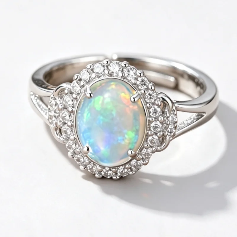 1pce 7×9mm Natural Opal S925 Sterling Silver Ring | Fire Color | Dark Academia | Thanksgiving, Halloween, and Black Friday Gifts