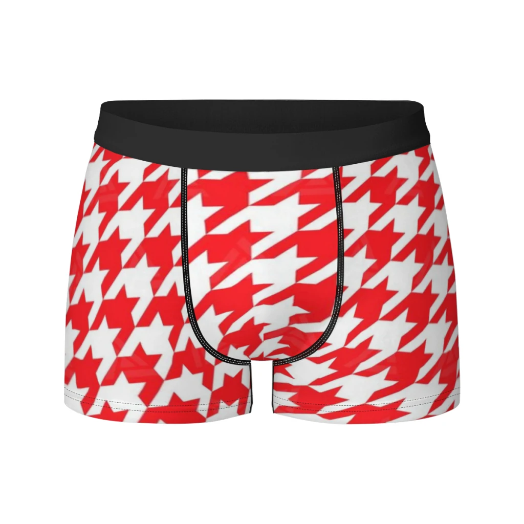 

Houndstooth Breathable milk Silk Boyshorts Elastic Men's Underwear 3D Boxer Shorts Boxer Briefs