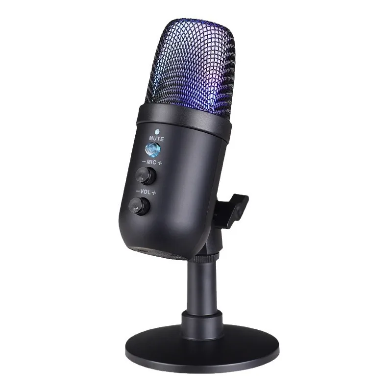 USB Microphone Mobile Computer Live Karaoke Voice Commentary Recording Game RGB Condenser Microphone