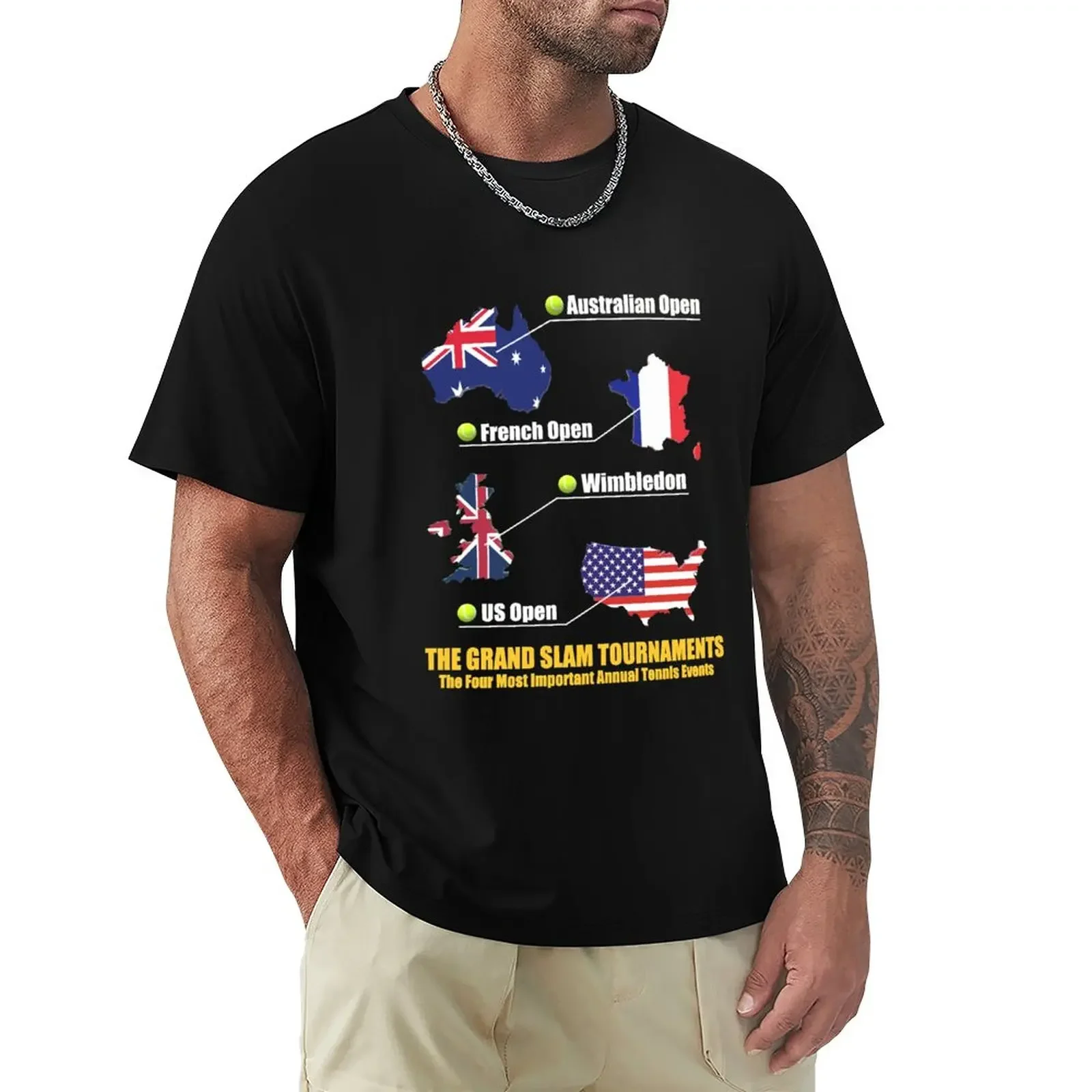 Grand Slam Tournaments-Annual Tennis Events T-Shirt anime hippie clothes tshirts for men