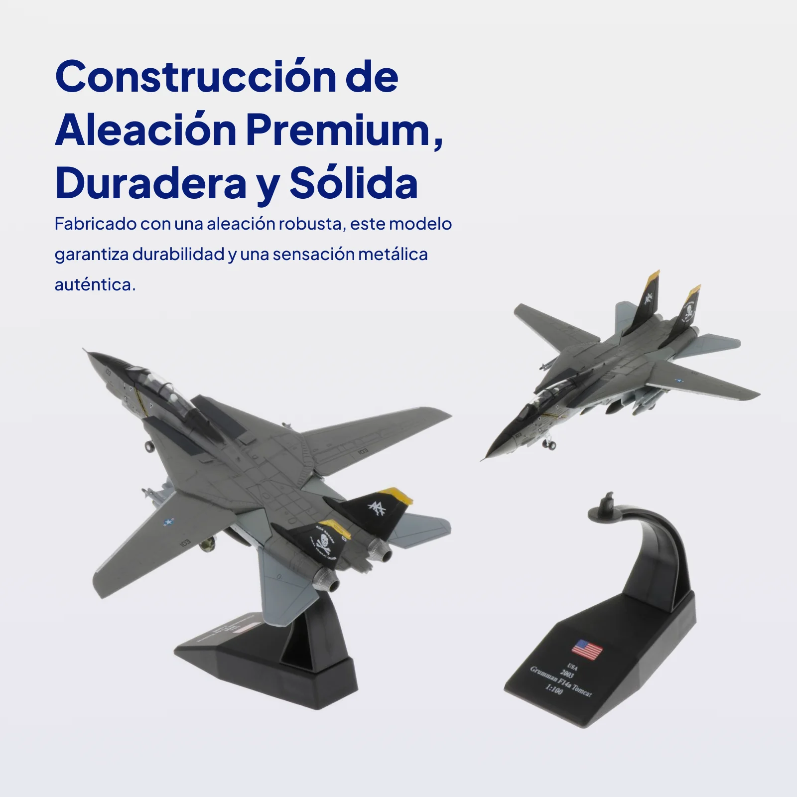1:100 Scale F-14 Model Diecast Plane Model with Stand Helicopter Kit Fighter Jet Toy Die Cast Models