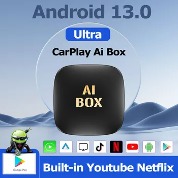 תיבת טלוויזיה CarPlay Ai Box Android13 תומכת ב-Netflix YouTube Wireless Carplay Android Auto מערכות חכמות לרכב עם Carplay מחובר