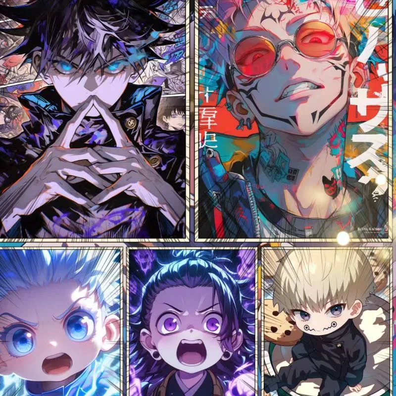 Commerci all'ingrosso Jujutsu Kaisen Collection Card Crystal Company B5 Art Board Cute Battle Trading Anime Cards