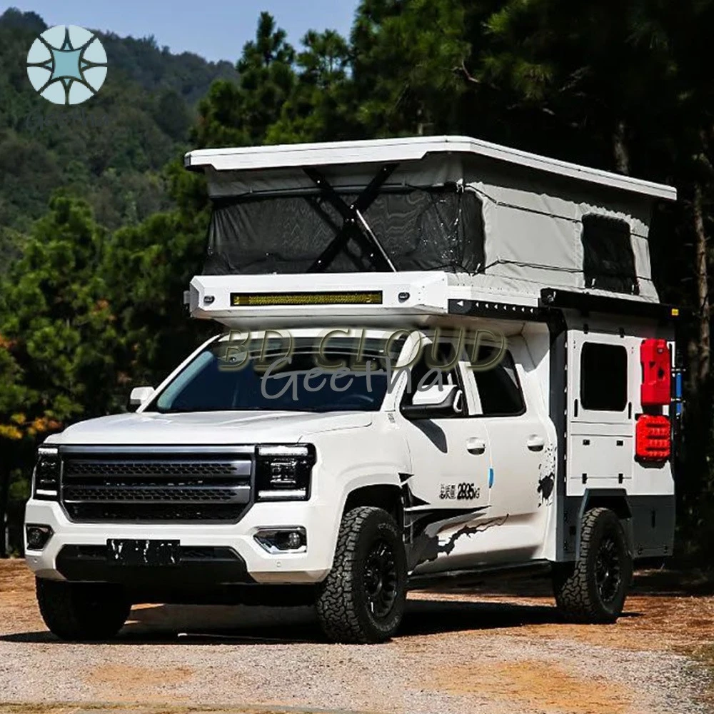 For with Roof Top Tent Steel Dual Cab 4x4 Pick Up Pickup Truck Bed Canopy Topper