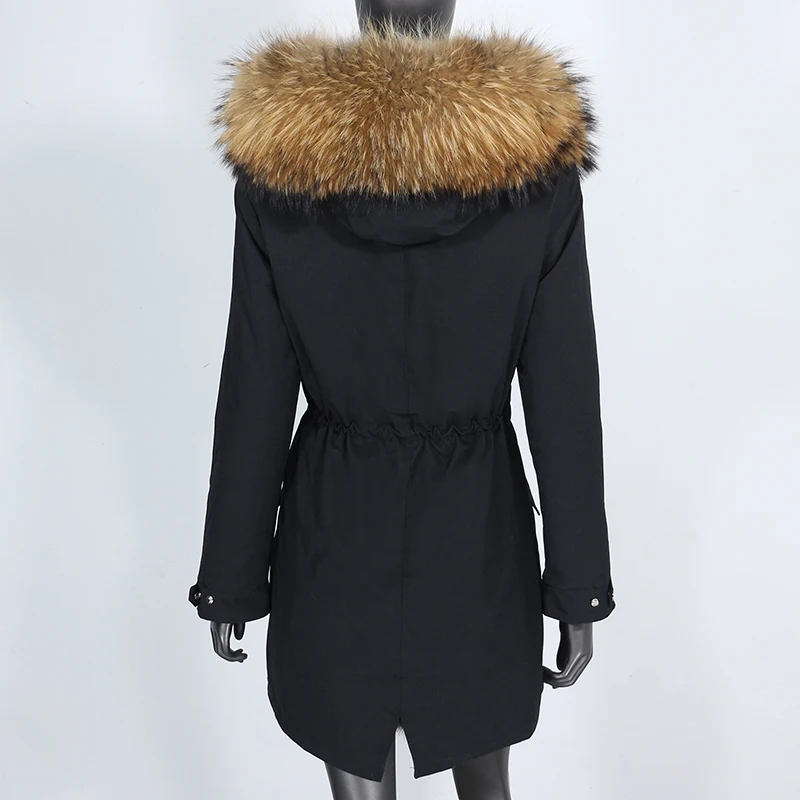 FURYOURSELF 2023 nuovo cappotto di pelliccia reale giacca invernale donna Parka lungo impermeabile collo di pelliccia di volpe naturale cappuccio fodera di pelliccia di procione spessa