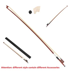 Brazilwood White Horsehair 1/4 4/4 Violin Bow 6 Styles for Optional with Different Accessories of Each Styles