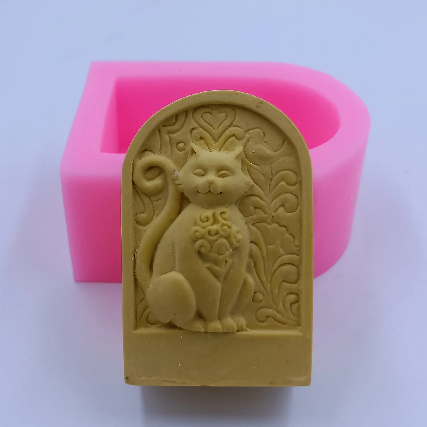 Silicone Mold for Soap and Mousse Cake, Cat Design, Epoxy Resin Crafts, Bar Molds