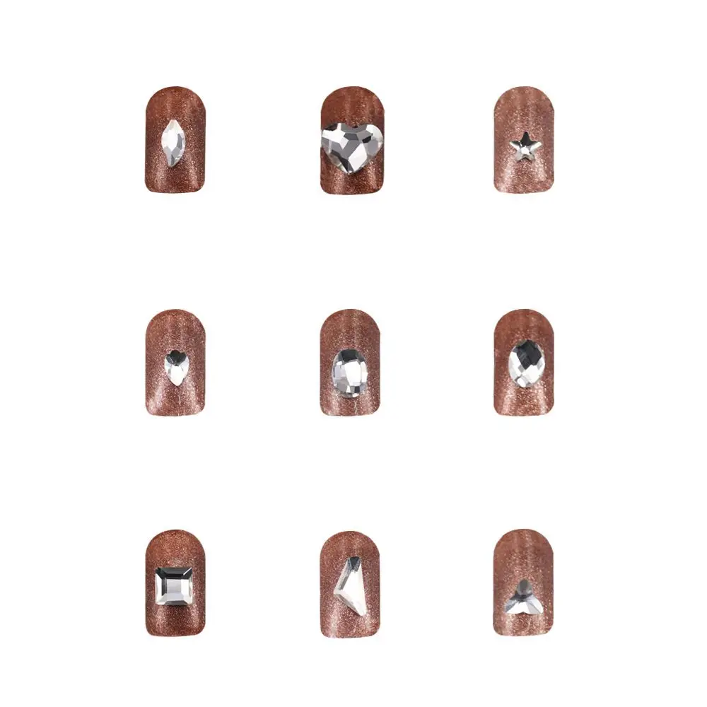 200pcs/lot White Flat Shaped Rhinestones Strass Gems Decorations Nail Art Professionals Supplies Nails Jewelry Manicure Charms