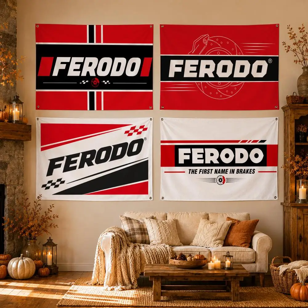 F-Ferodo Brake Flags Flags for Room, Bedroom, Home, Outdoor, Wall Hanging, Concert Print, Art Banner