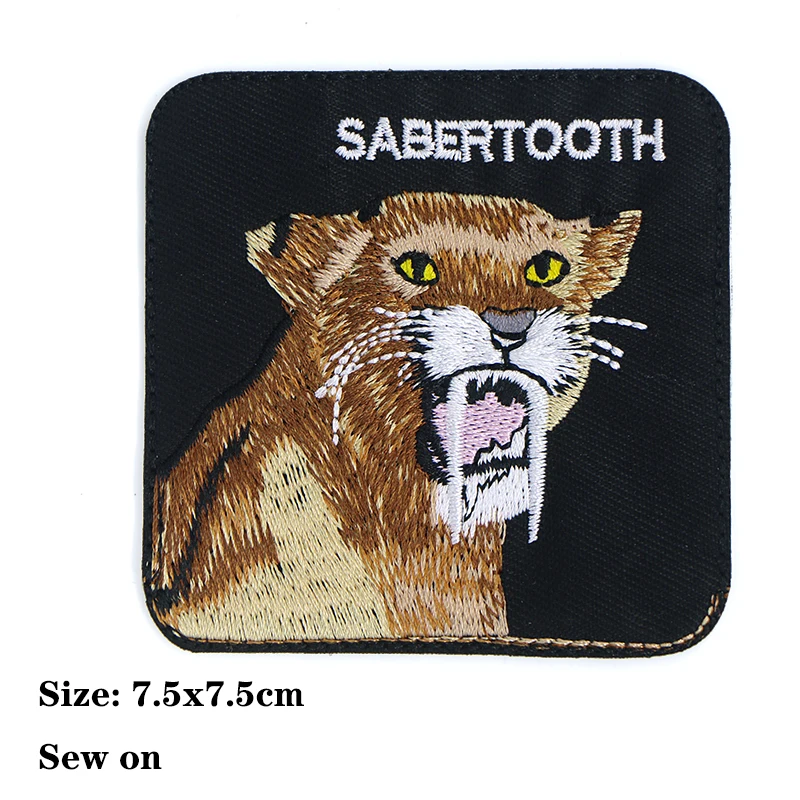 Square Eagle Wolf Tiger Dog Dinosaur Cat Koala Icon Embroidered Applique For Clothing Sew on DIY Sew on Patches on the stickers