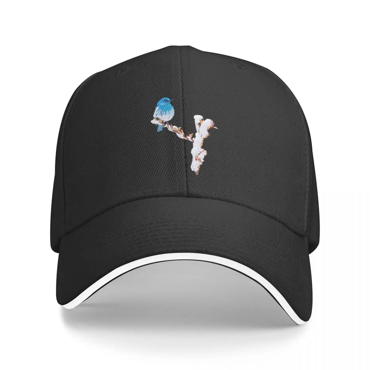 Mountain Bluebird in Snow - Vintage Wildlife Baseball Cap Hat Baseball Cap Cosplay tea Hat Caps Male Women's