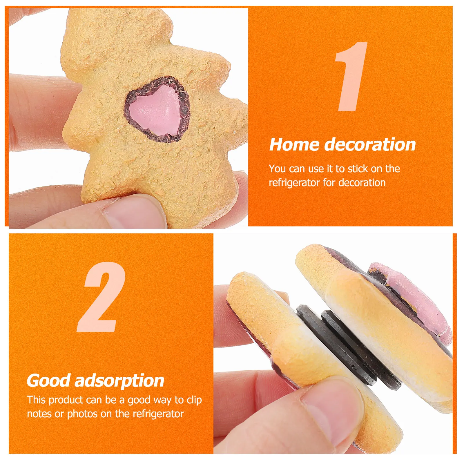 

6 Pcs Simulated Bread Refrigerator Stickers Magnets Food Fridge Cute for Adults Love Magnetic Decor