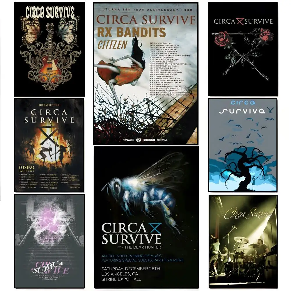 Emo Band C-Circa Survive Poster Frameless Wall Art Print, Peel-and-Stick Removable