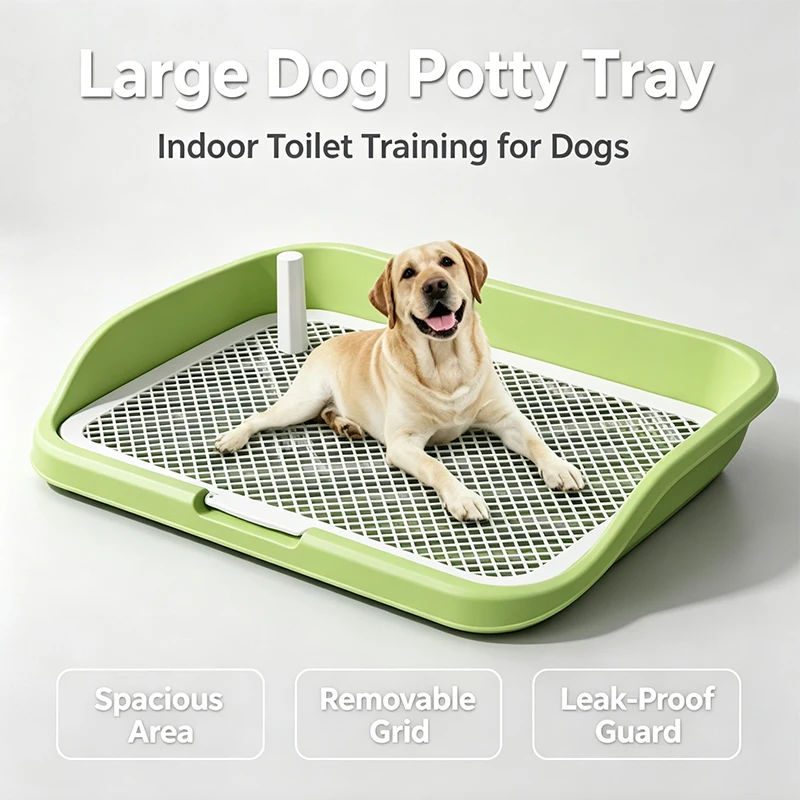 Pet Dog Toilet for Dog Potty Training Tray with Protection Wall Training Pad Holder Lavatory Basin Litter Box Trainer Corne