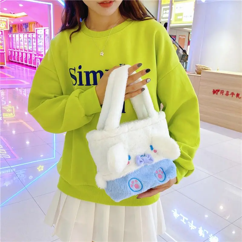 

Sanrio New Bag Handbag Clow M Girls' Storage Bag Cinnamoroll Babycinnamoroll Lunch Box Bag Cosmetic Bag Plush Bag