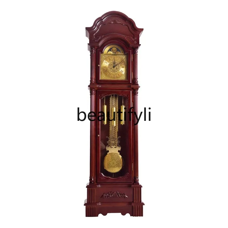 

Solid wood Helm movement Le floor clock European living room mechanical clock New Chinese clock