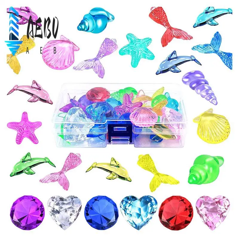 

AEB0-26 шт. игровой набор для дайвинга пират красочные океанские морские животные сундуки с сокровищами пиратские коробки реквизит для бассейна